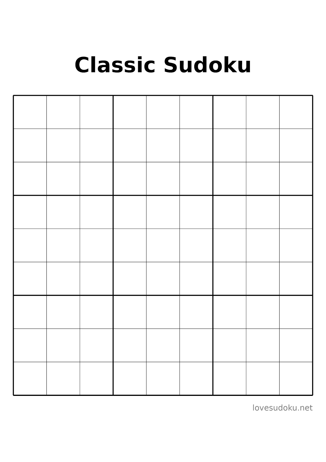 blank sudoku grids